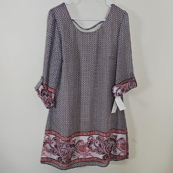 Speechless Geometric Dress with Pink Highlights Size XL - Picture 1 of 7